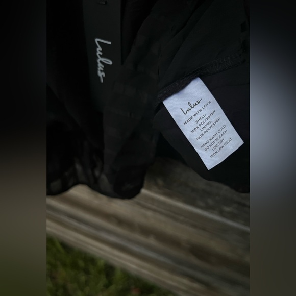 NWT Lulu's Black Peplum Spaghetti Strap Satin Ruffle Camisole Whimsical Boho Med - Picture 6 of 10